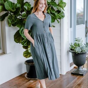 Neuflora Button-Front Midi Dress